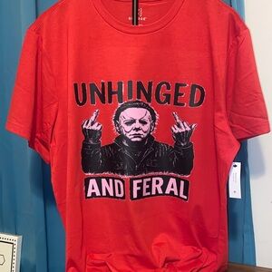 NWT!  UNHINGED & FERAL- MICHAEL MYERS tee